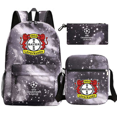 Bayer 04 Leverkusen Football Club Schoolbag Backpack Shoulder Bag Pencil Bag 3pcs set for Kids Students
