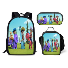 Dino Ranch Backpack Schoolbag Lunch Bag Pencil Bag for Kids Students 3PCS