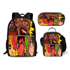 Lethal Company Backpack Schoolbag Lunch Bag Pencil Bag for Kids Students 3PCS