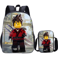 LEGO Ninjago Backpack Schoolbag Lunch Bag Pencil Bag for Kids Students 3PCS