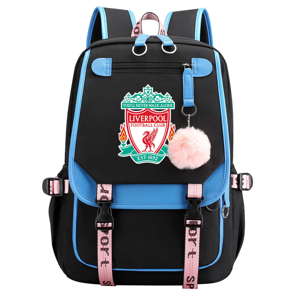 Liverpool Football Club Waterproof Backpack School Notebook Travel Bags USB Charging