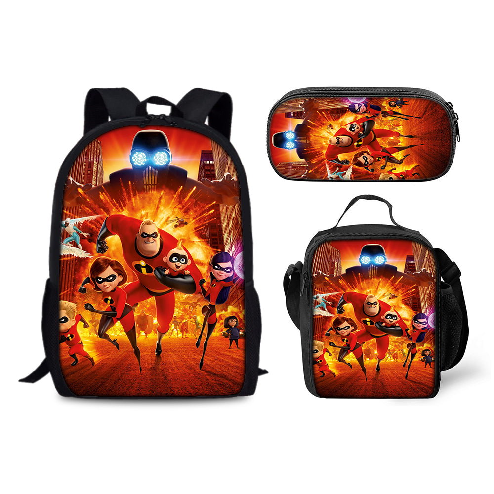 The Incredibles Backpack Schoolbag Lunch Bag Pencil Bag for Kids Students 3PCS