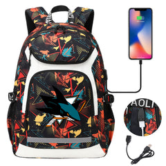 San Jose Sharks Nashville Predators Calgary Flames St. Louis Blues Minnesota wild USB Charging Backpack School Notebook Travel Bags