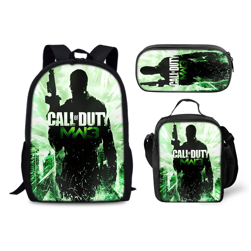 Call of Duty Backpack Schoolbag Lunch Bag Pencil Bag for Kids Students 3PCS