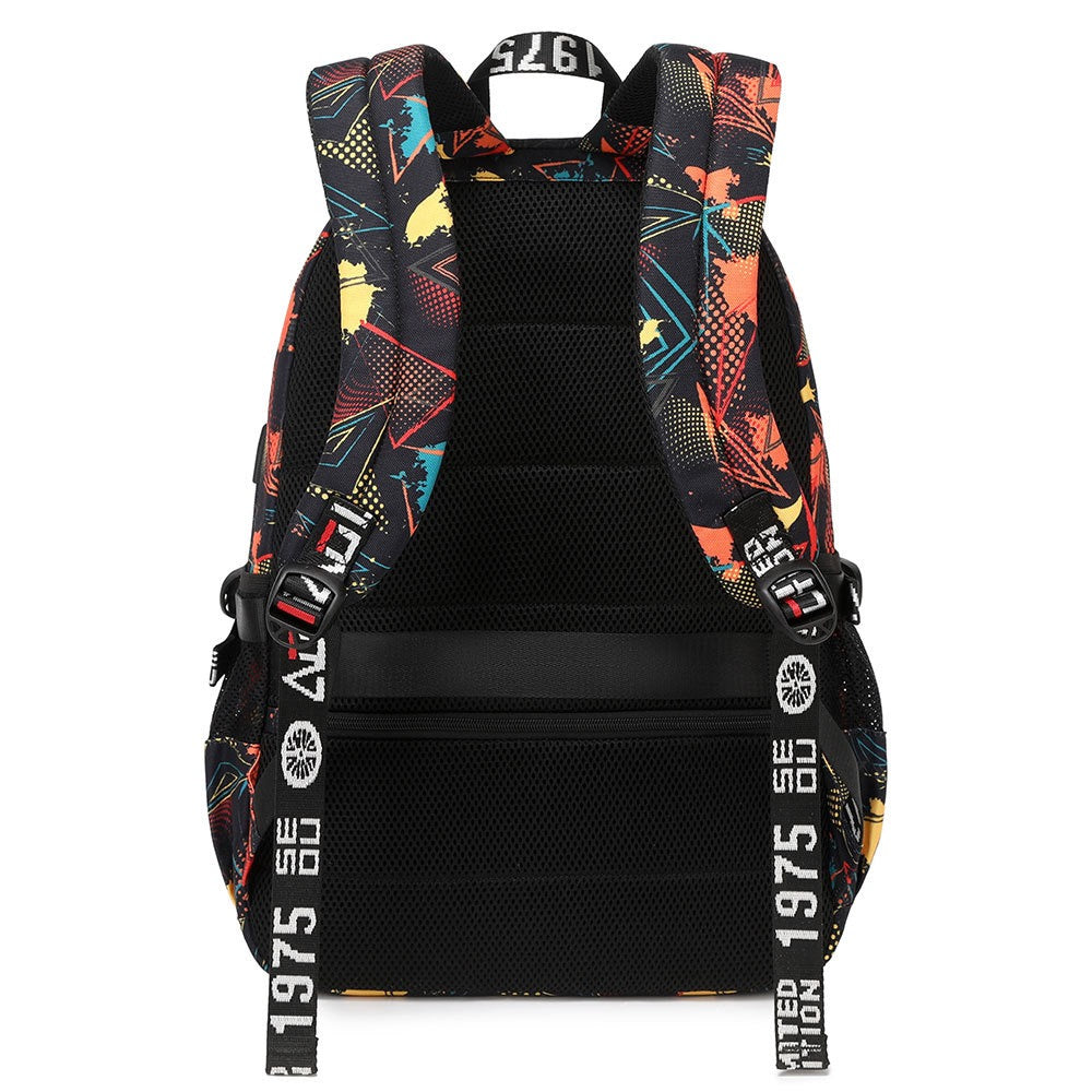 Hazbin Hotel USB Charging Backpack School Notebook Travel Bags