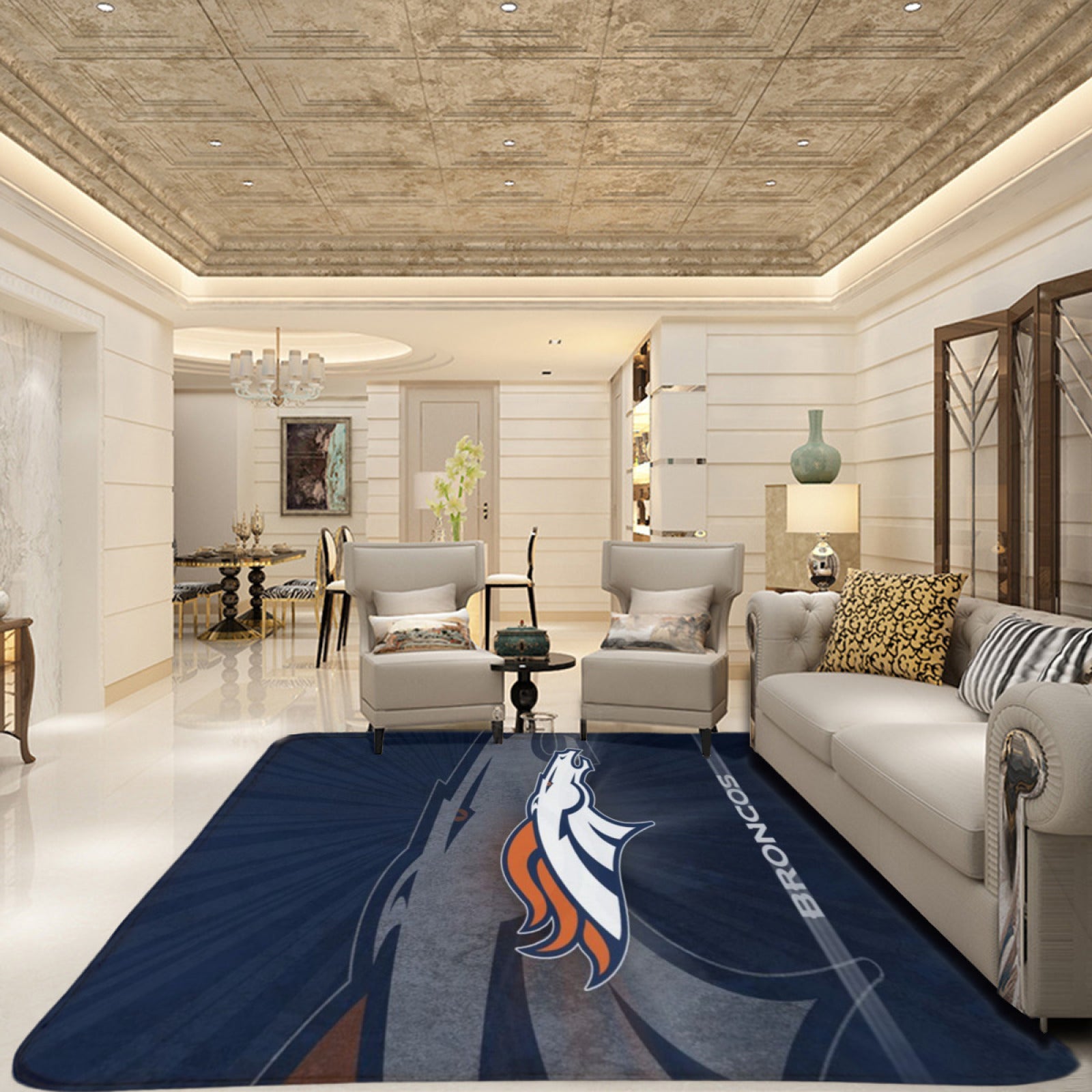 Denver Rugby Broncos Rugs Bedroom Living Room Bathroom Carpet Mat Rug