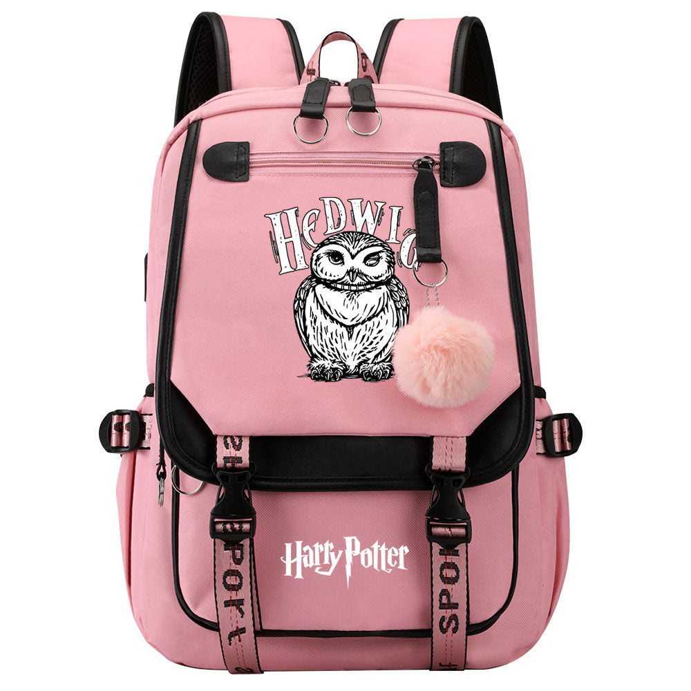 Hedwig Waterproof Backpack School Notebook Travel Bags USB Charging