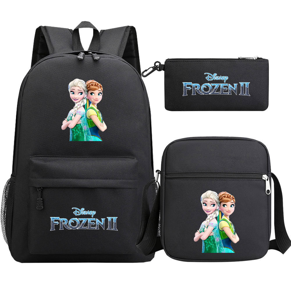 Frozen Elsa Anna Princess  Printed Schoolbag Backpack Shoulder Bag Pencil Bag 3pcs set for Kids Students