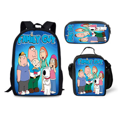 Family Guy Backpack Schoolbag Lunch Bag Pencil Bag for Kids Students 3PCS