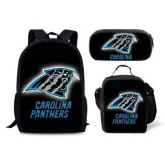 Carolina Panthers Football Team Backpack Schoolbag Lunch Bag Pencil Bag for Kids Students 3PCS