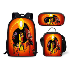 The Incredibles Backpack Schoolbag Lunch Bag Pencil Bag for Kids Students 3PCS