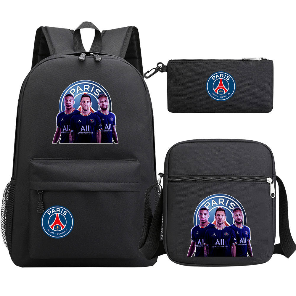 Football Paris Mbappe Schoolbag Backpack Shoulder Bag Pencil Bag Set Gift for Kids Students