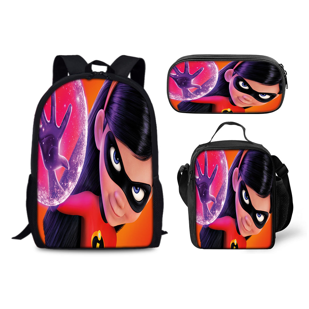 The Incredibles Backpack Schoolbag Lunch Bag Pencil Bag for Kids Students 3PCS