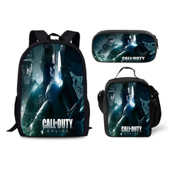 Call of Duty Backpack Schoolbag Lunch Bag Pencil Bag for Kids Students 3PCS