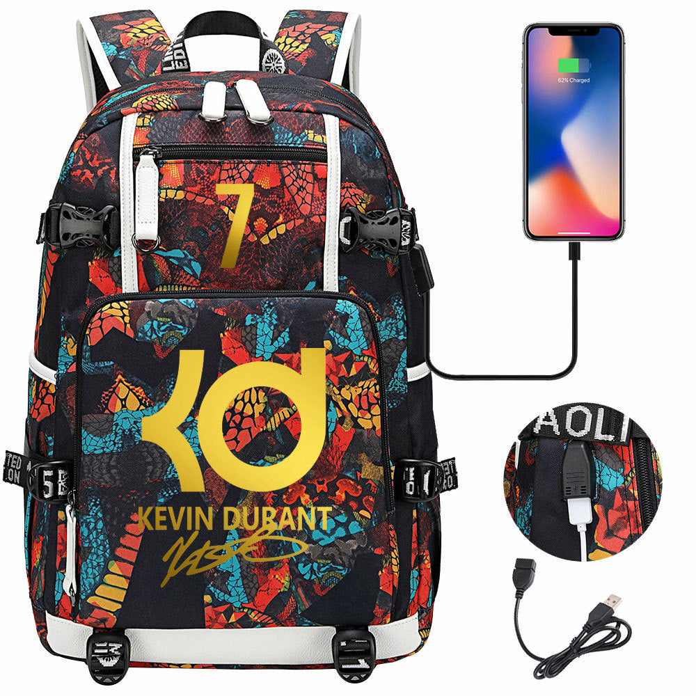 Kobe Black Mamba Curry Bucks Antetokounmpo USB Charging Backpack School Notebook Travel Bags Basketball Bag