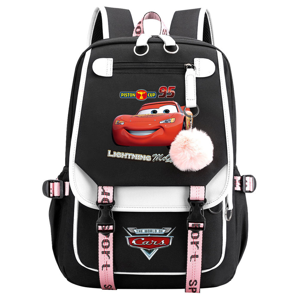 Cars Lightning Waterproof Backpack School Notebook Travel Bags USB Charging