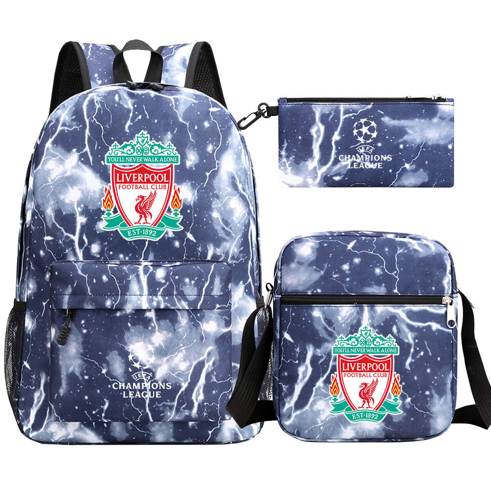 Liverpool Football Club Schoolbag Backpack Shoulder Bag Pencil Bag 3pcs set for Kids Students