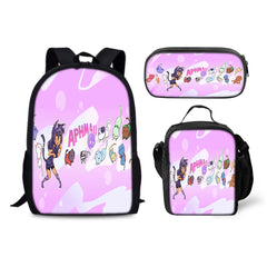 Aphmau Backpack Schoolbag Lunch Bag Pencil Bag for Kids Students 3PCS