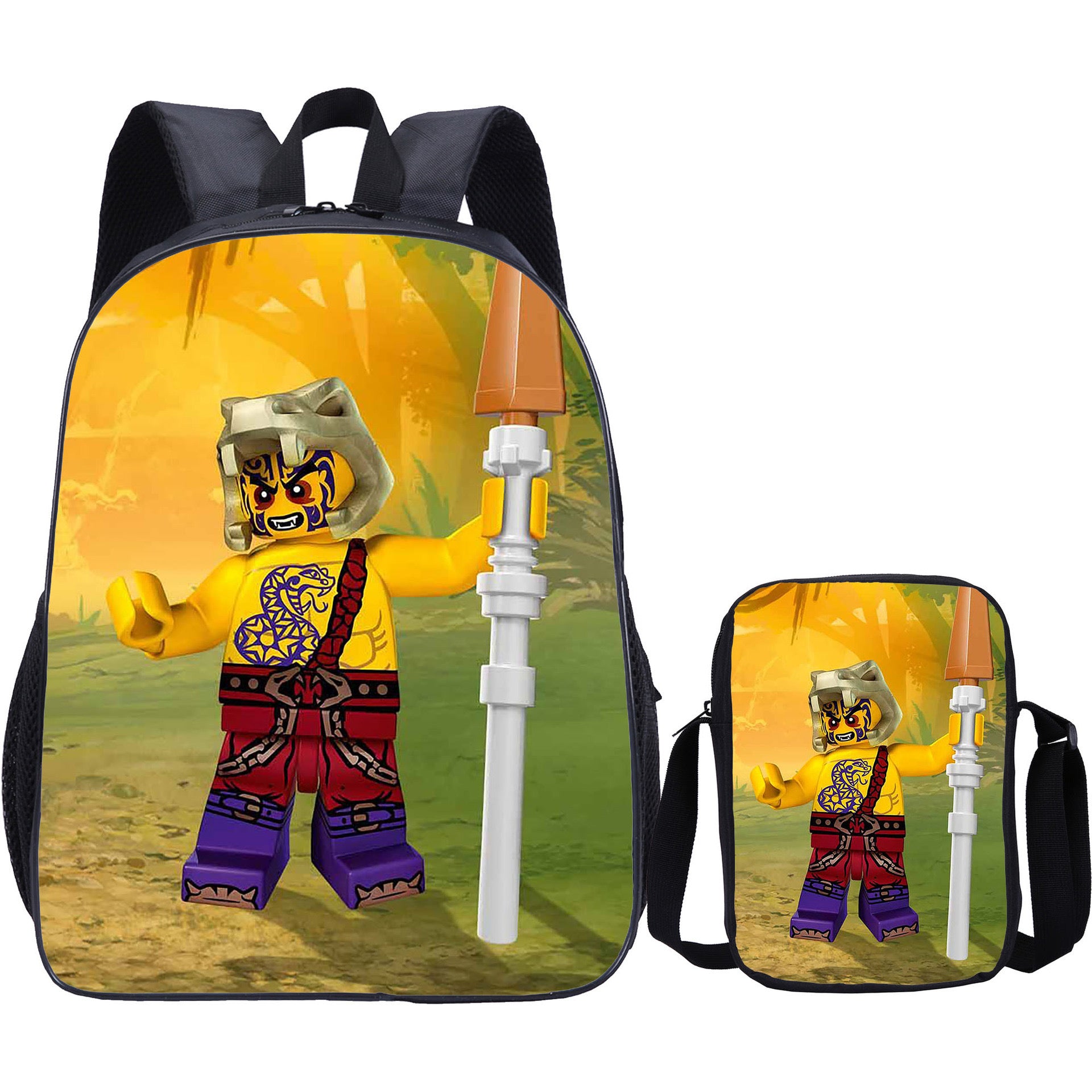 LEGO Ninjago Backpack Schoolbag Lunch Bag Pencil Bag for Kids Students 3PCS