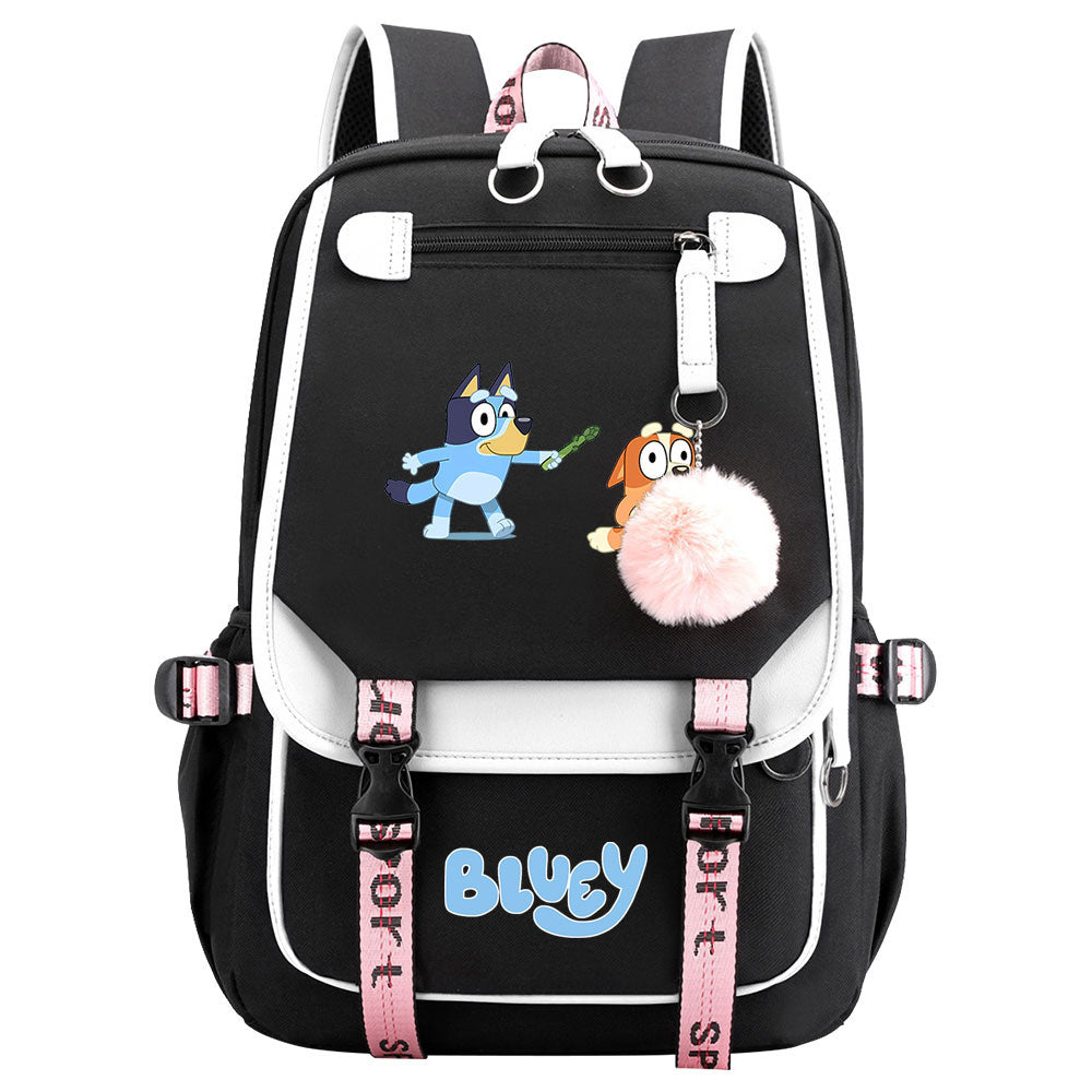 Blue Heeler Bingo Waterproof Backpack School Notebook Travel Bags USB Charging