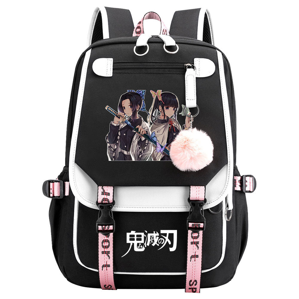 Demon Slayer Waterproof Backpack School Notebook Travel Bag USB Charging