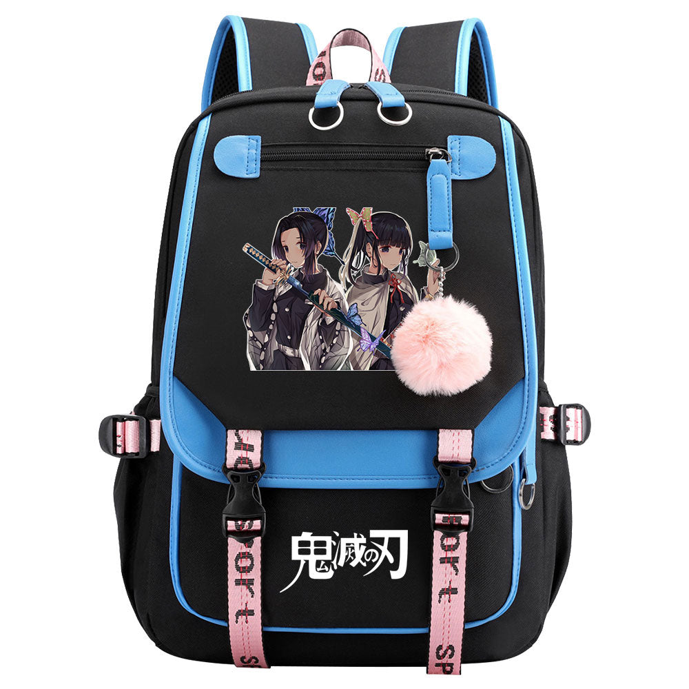 Demon Slayer Waterproof Backpack School Notebook Travel Bag USB Charging