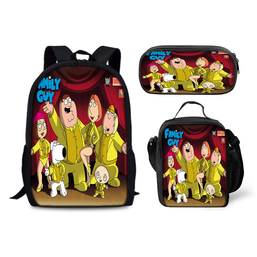 Family Guy Backpack Schoolbag Lunch Bag Pencil Bag for Kids Students 3PCS