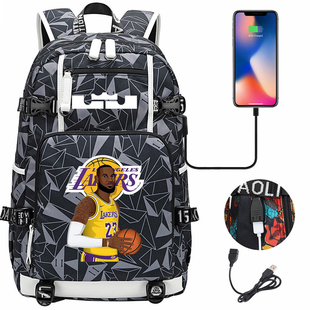 Kobe Black Mamba Curry Bucks Antetokounmpo USB Charging Backpack School Notebook Travel Bags Basketball Bag