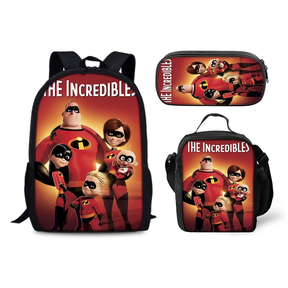 The Incredibles Backpack Schoolbag Lunch Bag Pencil Bag for Kids Students 3PCS