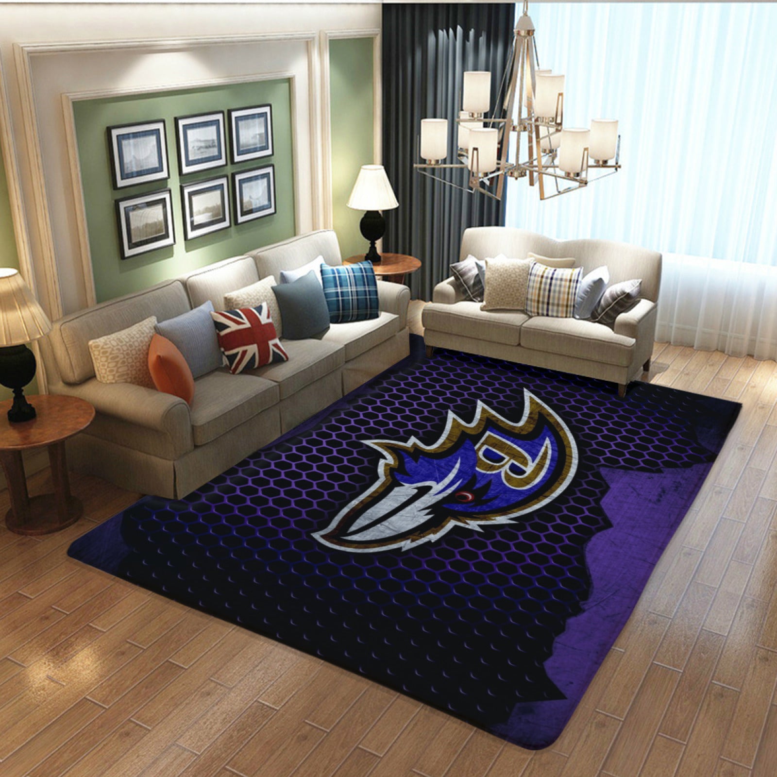 Baltimore Rugby Ravens Rugs Bedroom Living Room Bathroom Carpet Mat Rug