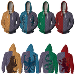 Harry Potter Hogwarts Legacy Men Women Casual Zipper Sweater Sweatshirt Jacket Coat