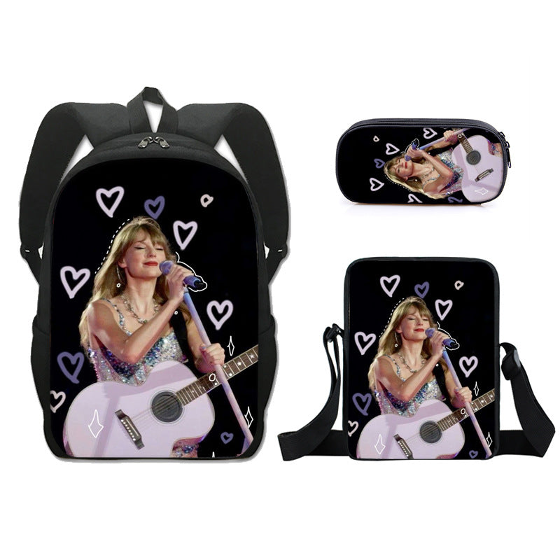 Taylor Swift Backpack Schoolbag Lunch Bag Pencil Bag for Kids Students 3PCS