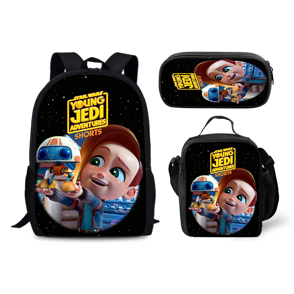 Star Wars Young Jedi Adventures Backpack Schoolbag Lunch Bag Pencil Bag for Kids Students 3PCS