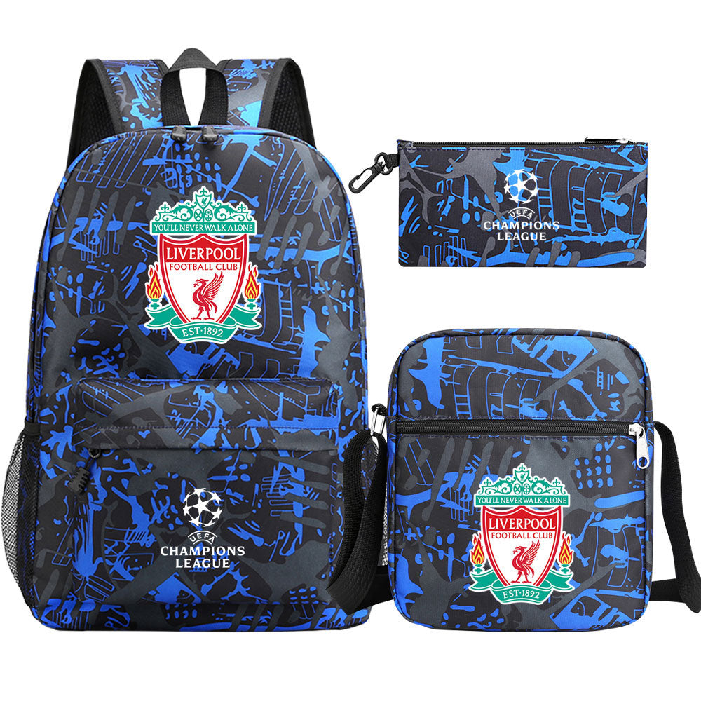 Liverpool Football Club Schoolbag Backpack Shoulder Bag Pencil Bag 3pcs set for Kids Students