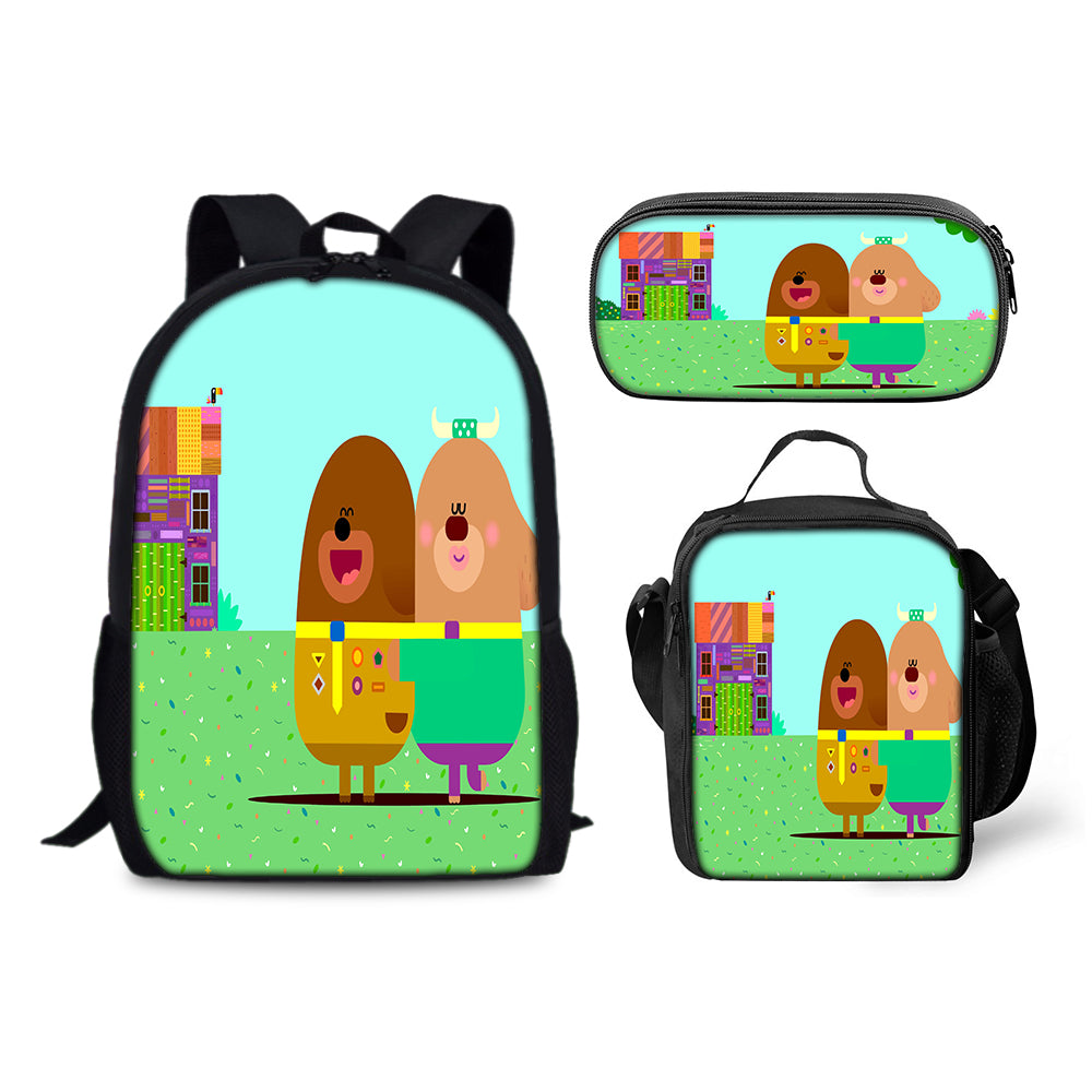 Hey Duggee Backpack Schoolbag Lunch Bag Pencil Bag for Kids Students 3PCS