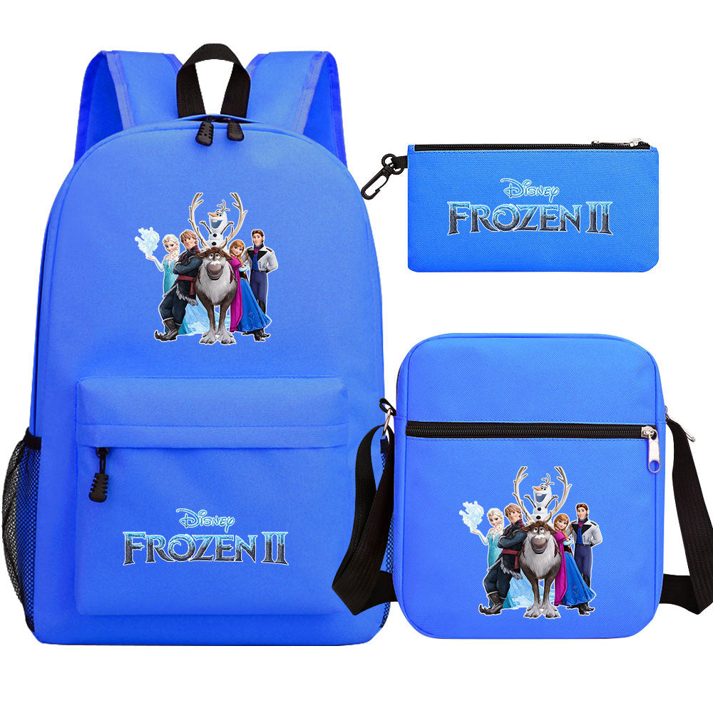 Frozen Elsa Anna Princess  Printed Schoolbag Backpack Shoulder Bag Pencil Bag 3pcs set for Kids Students