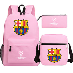 Barcelona Football Club Schoolbag Backpack Shoulder Bag Pencil Bag 3pcs set for Kids Students