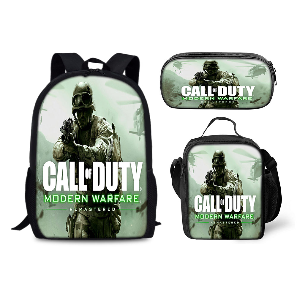 Call of Duty Backpack Schoolbag Lunch Bag Pencil Bag for Kids Students 3PCS