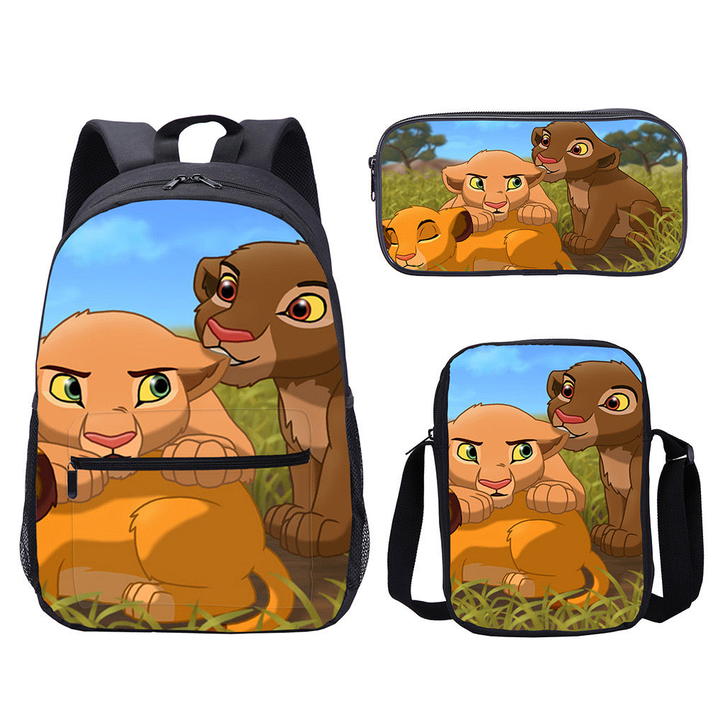 The Lion King Backpack Schoolbag Lunch Bag Pencil Bag for Kids Students 3PCS