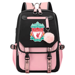 Liverpool Football Club Waterproof Backpack School Notebook Travel Bags USB Charging