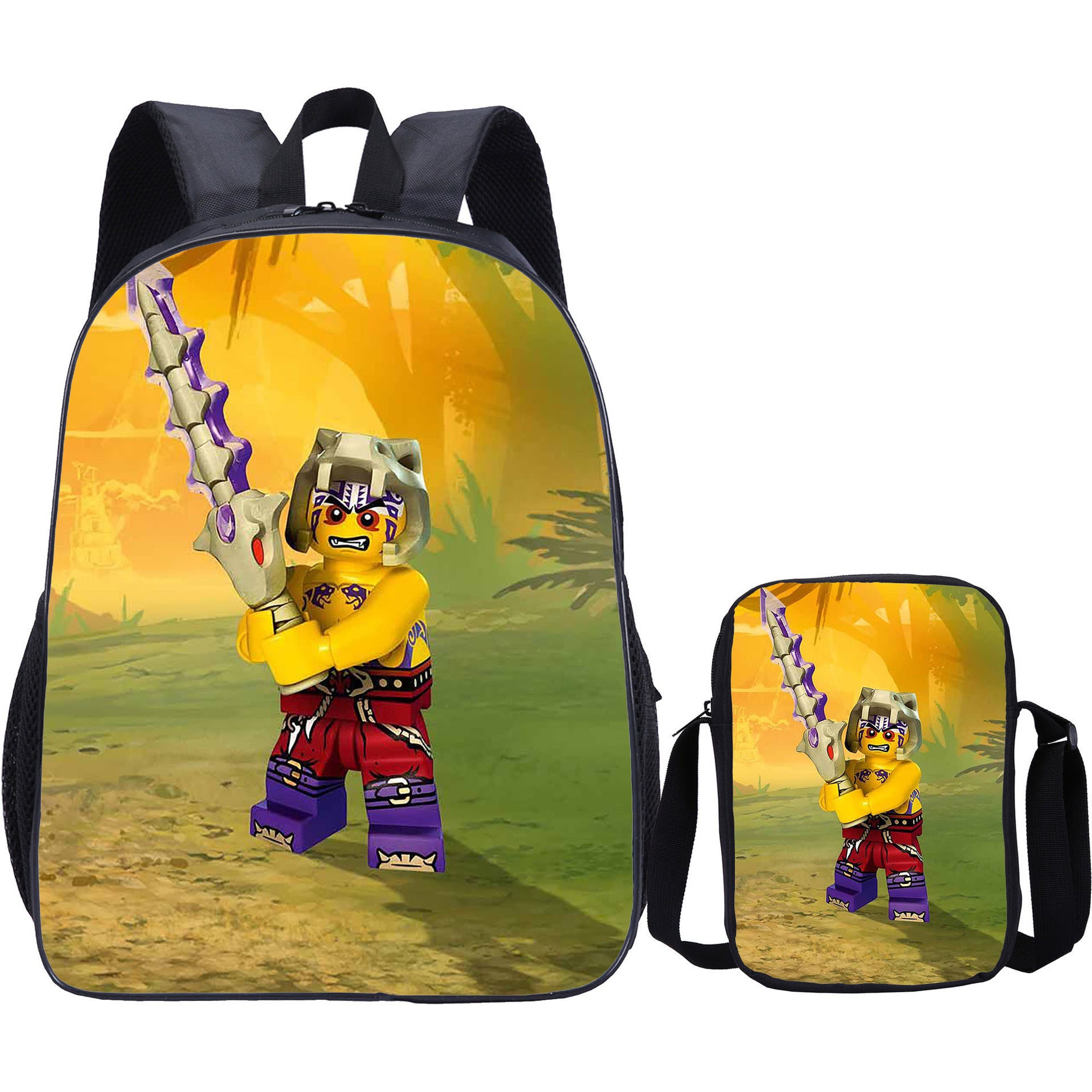 LEGO Ninjago Backpack Schoolbag Lunch Bag Pencil Bag for Kids Students 3PCS