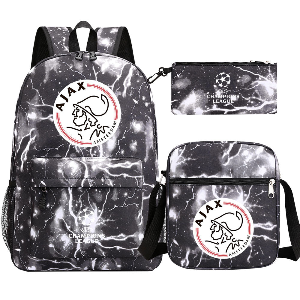 Amsterdamsche Football Club Schoolbag Backpack Shoulder Bag Pencil Bag 3pcs set for Kids Students