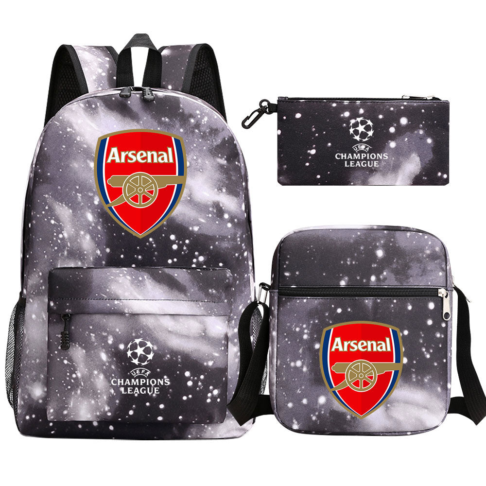 Arsenal Football Club Schoolbag Backpack Shoulder Bag Pencil Bag 3pcs set for Kids Students