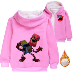 Project Playtime Boxy Boo Sherpa Lined Hoodie Fleece Sweatshirt Full Zip Hooded Jacket for Kids