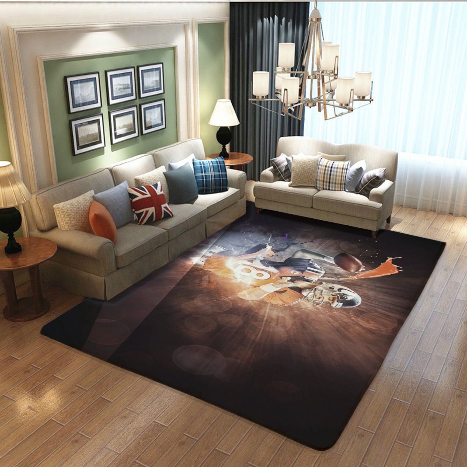 Denver Rugby Broncos Rugs Bedroom Living Room Bathroom Carpet Mat Rug