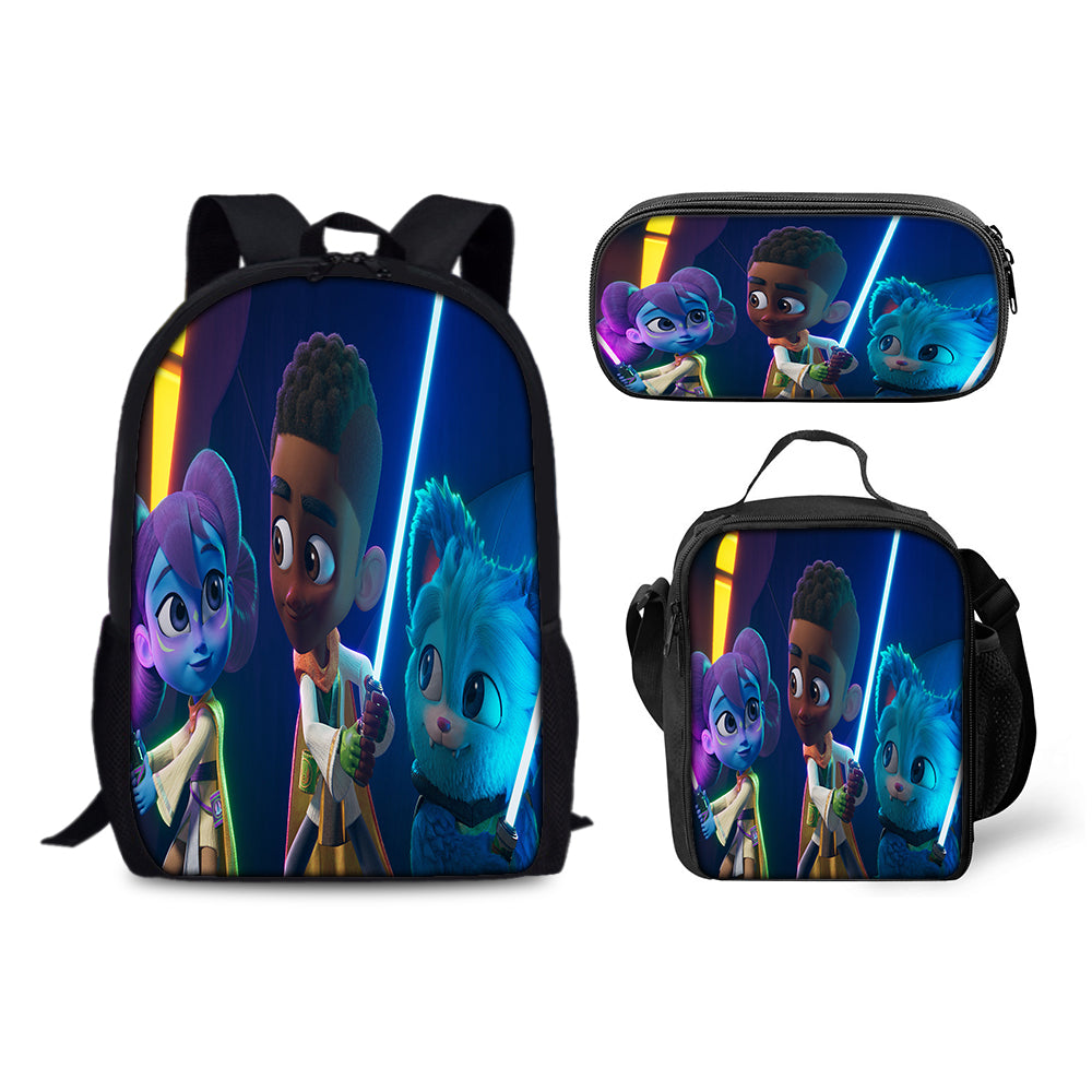 Star Wars Young Jedi Adventures Backpack Schoolbag Lunch Bag Pencil Bag for Kids Students 3PCS