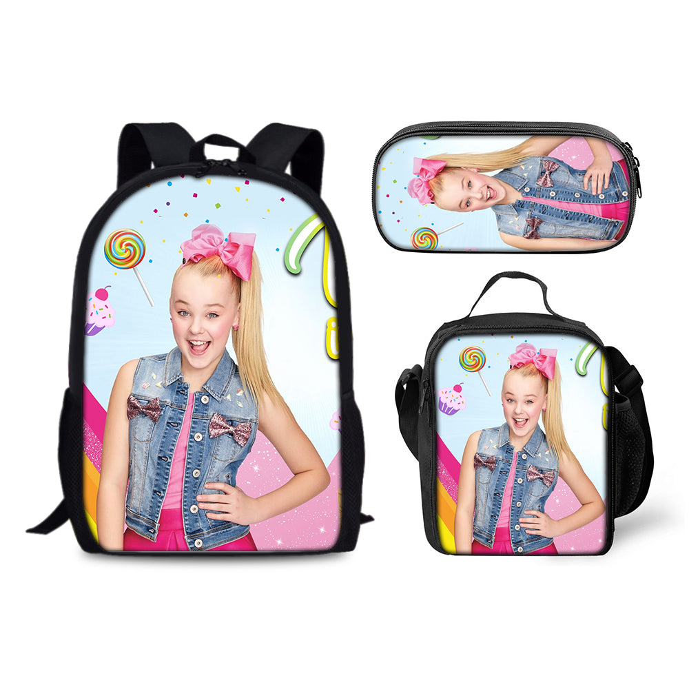 JoJo Siwa Superstar Backpack Schoolbag Lunch Bag Pencil Bag for Kids Students 3PCS