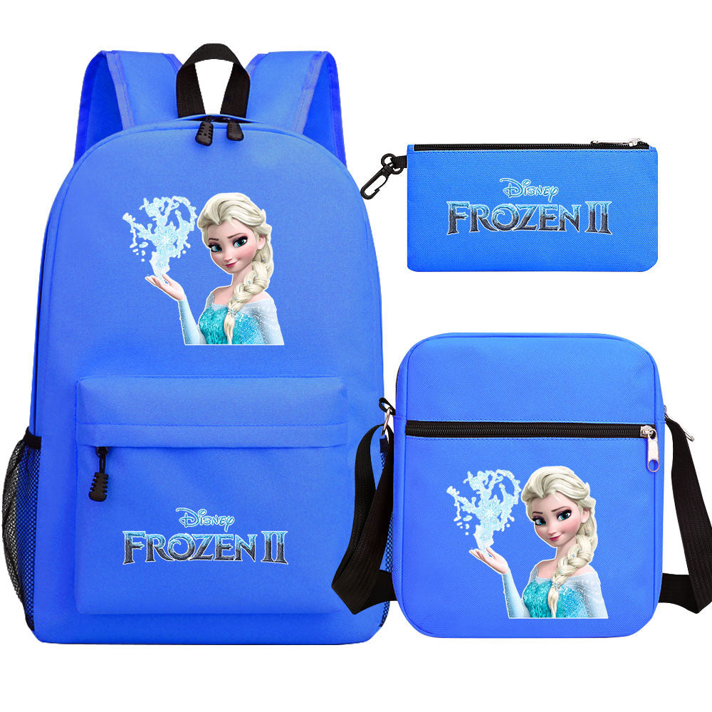 Frozen Elsa Anna Princess  Printed Schoolbag Backpack Shoulder Bag Pencil Bag 3pcs set for Kids Students