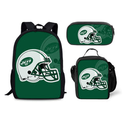 New York Jets Football Team Backpack Schoolbag Lunch Bag Pencil Bag for Kids Students 3PCS