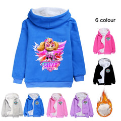 Paw Patrol Skye Sherpa Lined Hoodie Fleece Sweatshirt Full Zip Hooded Jacket for Kids